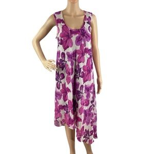 RACHEL Rachel Roy Asymmetric Purple Floral Midi Dress Size M